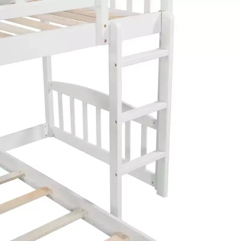 Letto a castello con scaletta e scivolo, struttura in legno di pino gemella su gemella e due cassetti per bambini e ragazzi