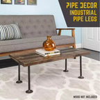 Pipe Decor 1/2 poll. x 12 poll. Gambe per tavolo in tubo con flangia rotonda - Confezione da 4