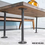 Pipe Decor 1/2 poll. x 12 poll. Gambe per tavolo in tubo con flangia rotonda - Confezione da 4