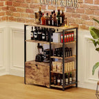 Mobiletto Bar per Caffè - 31.6 Stazione Caffè Piccola Stile Rustico con Ante, Credenza Rustica per Casa, Angolo, Bar