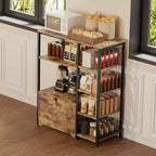Mobiletto Bar per Caffè - 31.6 Stazione Caffè Piccola Stile Rustico con Ante, Credenza Rustica per Casa, Angolo, Bar