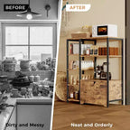 Mobiletto Bar per Caffè - 31.6 Stazione Caffè Piccola Stile Rustico con Ante, Credenza Rustica per Casa, Angolo, Bar
