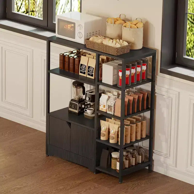 Mobiletto Bar per Caffè - 31.6 Stazione Caffè Piccola Stile Rustico con Ante, Credenza Rustica per Casa, Angolo, Bar