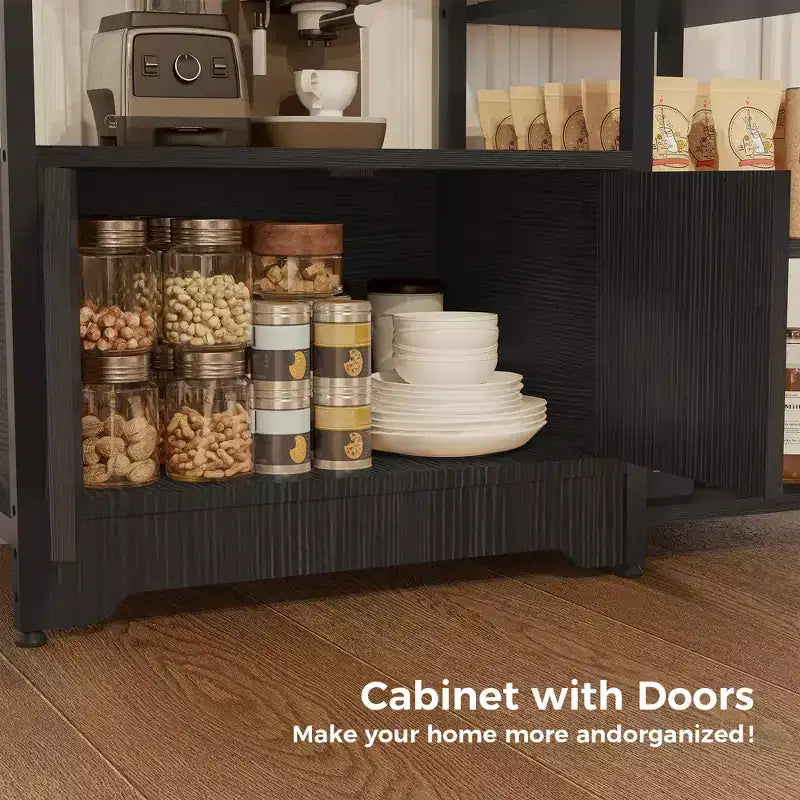 Mobiletto Bar per Caffè - 31.6 Stazione Caffè Piccola Stile Rustico con Ante, Credenza Rustica per Casa, Angolo, Bar