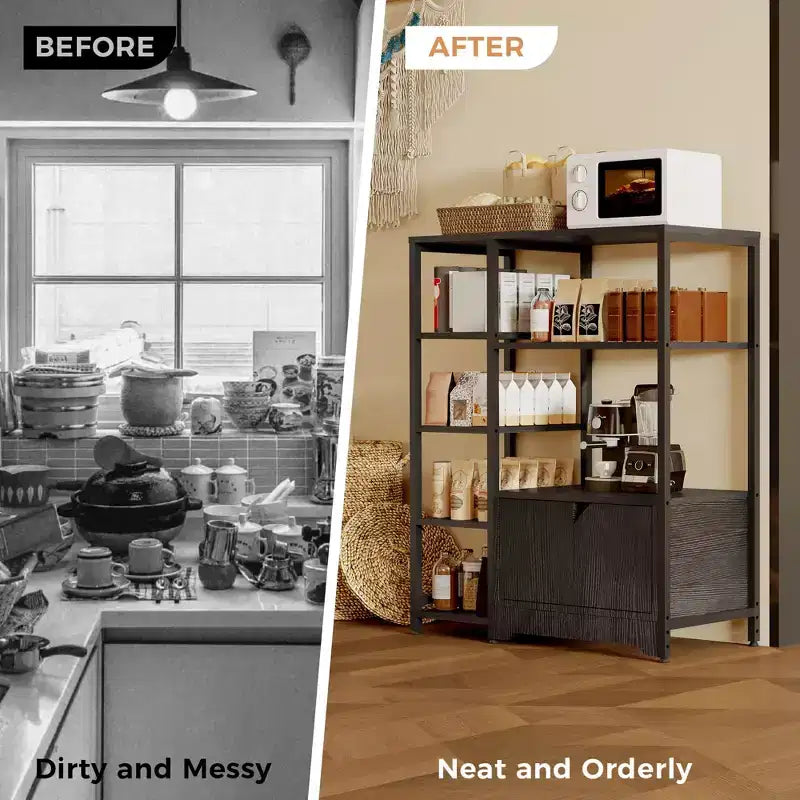 Mobiletto Bar per Caffè - 31.6 Stazione Caffè Piccola Stile Rustico con Ante, Credenza Rustica per Casa, Angolo, Bar