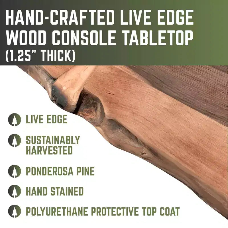 Consolle RESTORE Sunset Cedar in legno massello con bordo naturale di Pipe Decor
