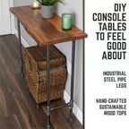 Consolle RESTORE Sunset Cedar in legno massello con bordo naturale di Pipe Decor