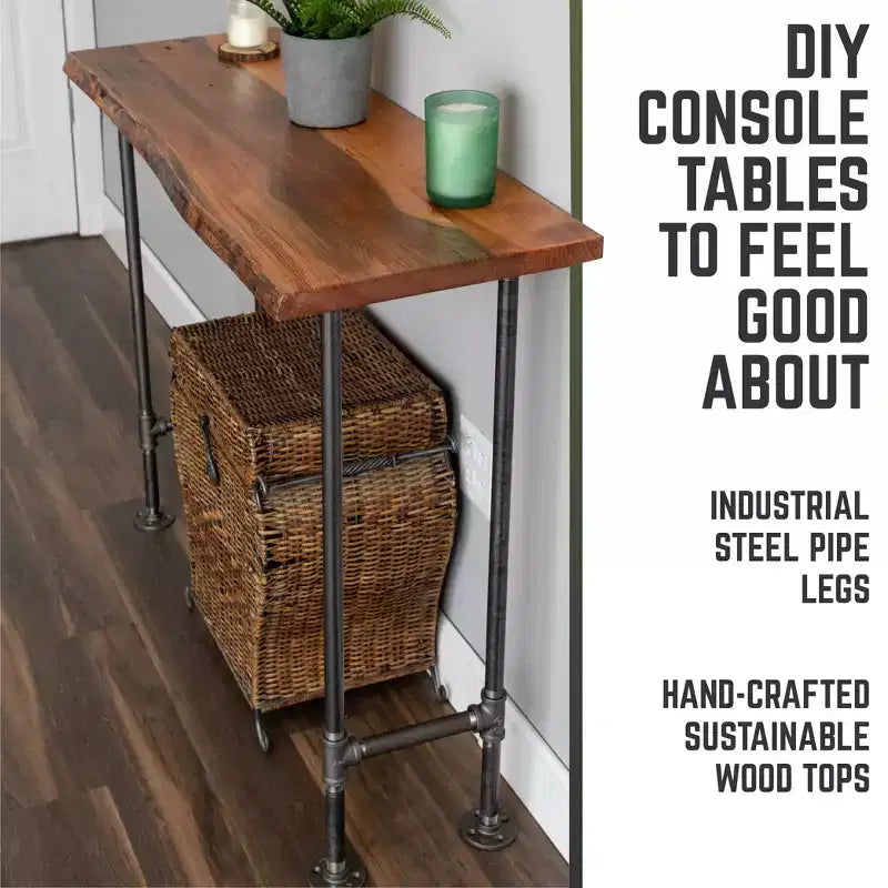 Consolle RESTORE Sunset Cedar in legno massello con bordo naturale di Pipe Decor