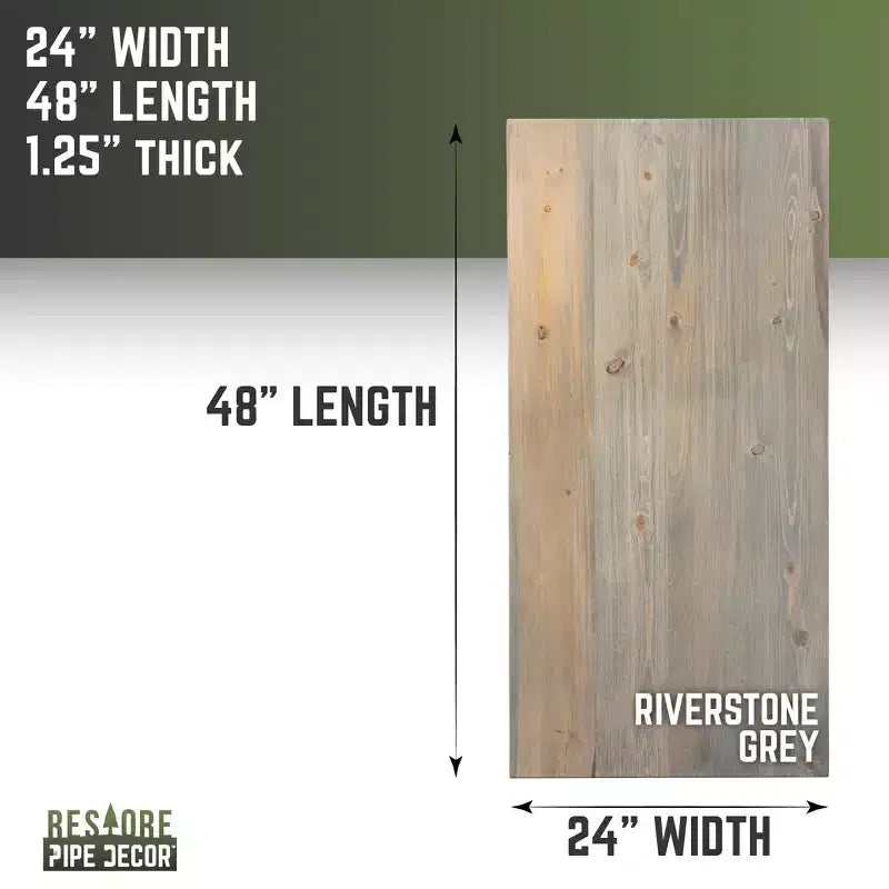 RESTORE Piano del Tavolo Scrivania in Legno Massello Grigio Riverstone di Pipe Decor