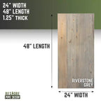 RESTORE Piano del Tavolo Scrivania in Legno Massello Grigio Riverstone di Pipe Decor