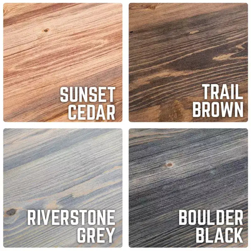 RESTORE Piano del Tavolo Scrivania in Legno Massello Grigio Riverstone di Pipe Decor