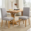 Modern Upholstered Fabric Dining Chair Set of 2 with Curved Backrest and Wooden Legs, Comfortable Kitchen Side Chair for Dining Room Seating