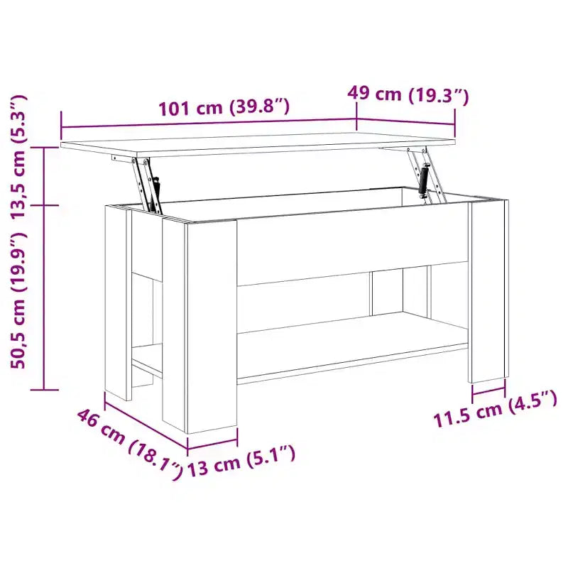 Tavolino da caffè Legno multistrato bianco lucido Medio
