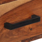 Scrivania Marrone Legno massello di acacia, Acciaio verniciato a polvere Scrivania media