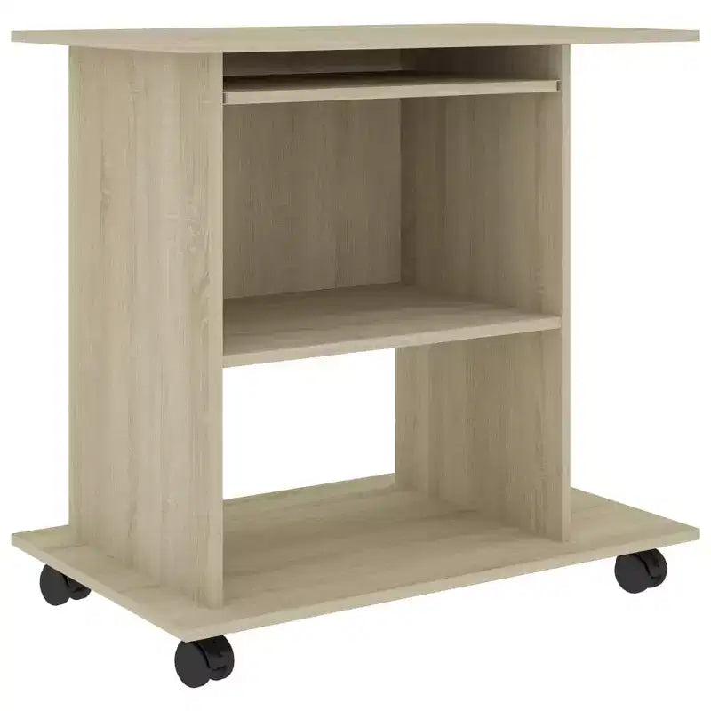 Scrivania per Computer in Legno Ingegnerizzato Quercia Sonoma Compatta Estraibile