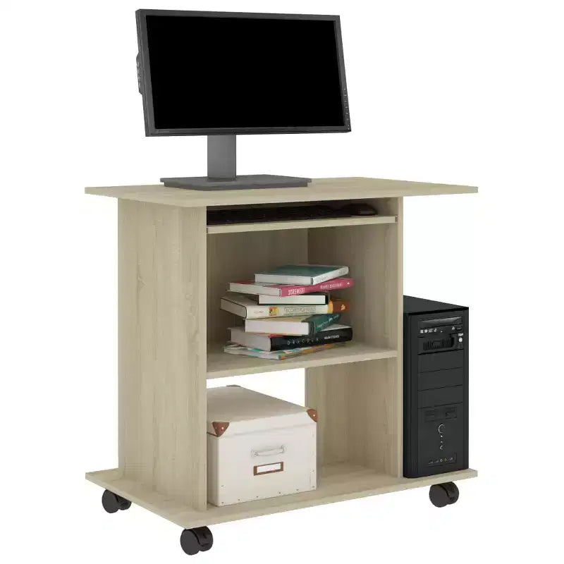 Scrivania per Computer in Legno Ingegnerizzato Quercia Sonoma Compatta Estraibile