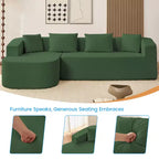 Mjkone Divano componibile a L 98'' in ciniglia con chaise longue curvaDivano moderno a 3 posti a nuvola A filo pavimento,Nessun montaggio richiesto