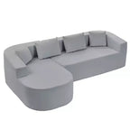 Mjkone Divano componibile a L 98'' in ciniglia con chaise longue curvaDivano moderno a 3 posti a nuvola A filo pavimento,Nessun montaggio richiesto