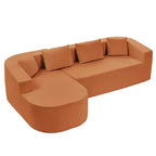 Mjkone Divano componibile a L 98'' in ciniglia con chaise longue curvaDivano moderno a 3 posti a nuvola A filo pavimento,Nessun montaggio richiesto
