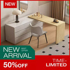 Tavoli da trucco retrattili, cassettiere e mobiletti Luck Live Mid-Century Modern, colore legno naturale