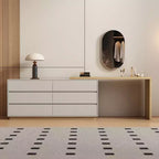 Tavoli da trucco retrattili, cassettiere e mobiletti Luck Live Mid-Century Modern, colore legno naturale