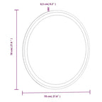 Specchio da Bagno a LED in Vetro Trasparente Diametro 70 cm