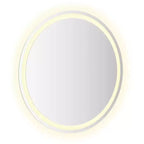 Specchio da Bagno a LED in Vetro Trasparente Diametro 70 cm