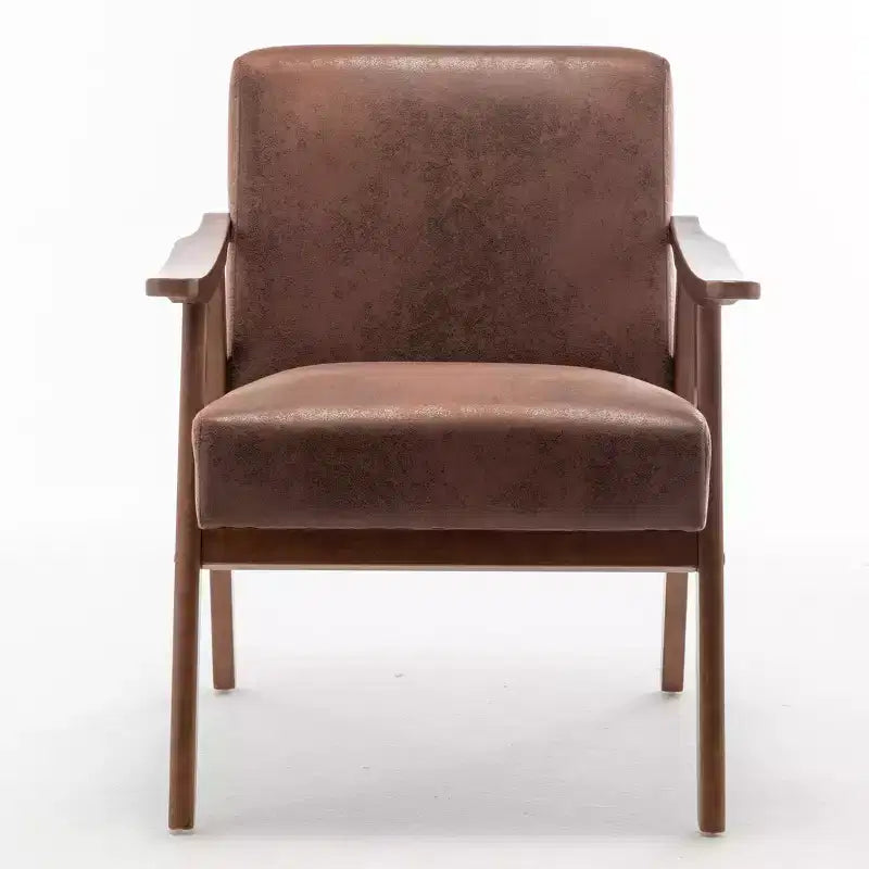 Poltrona d'accento Homy Casa in legno massello stile Mid-Century per soggiorno o angolo lettura
