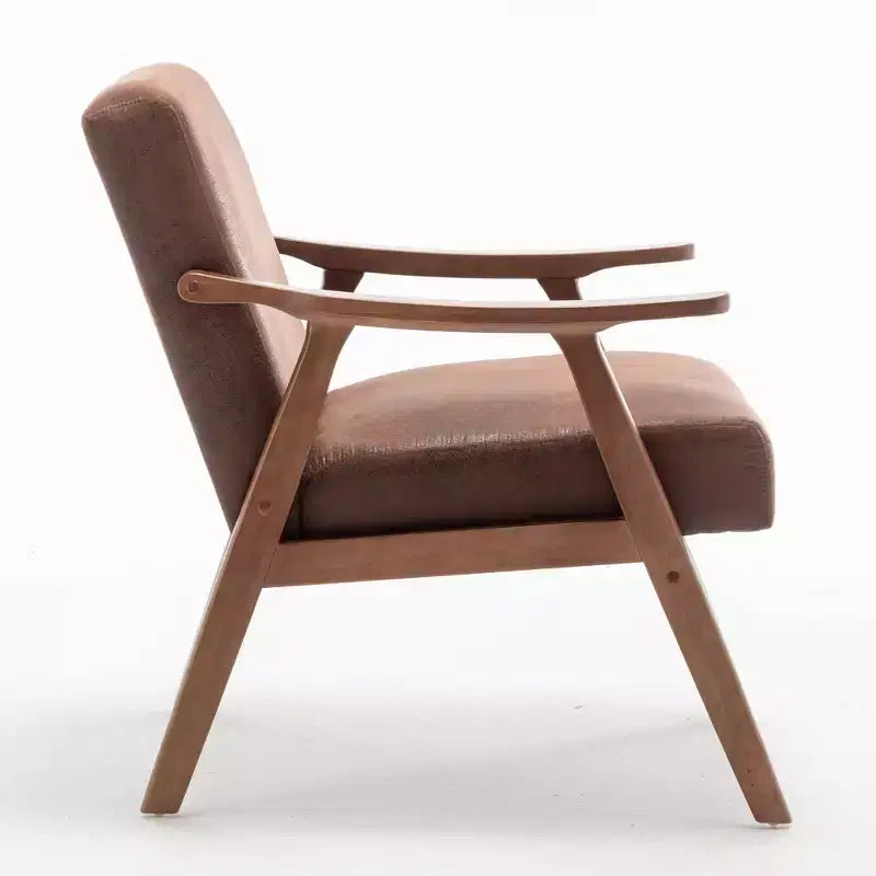 Poltrona d'accento Homy Casa in legno massello stile Mid-Century per soggiorno o angolo lettura