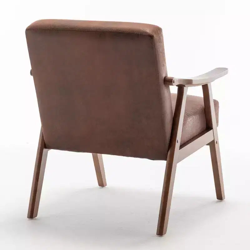Poltrona d'accento Homy Casa in legno massello stile Mid-Century per soggiorno o angolo lettura
