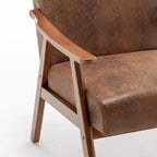 Poltrona d'accento Homy Casa in legno massello stile Mid-Century per soggiorno o angolo lettura
