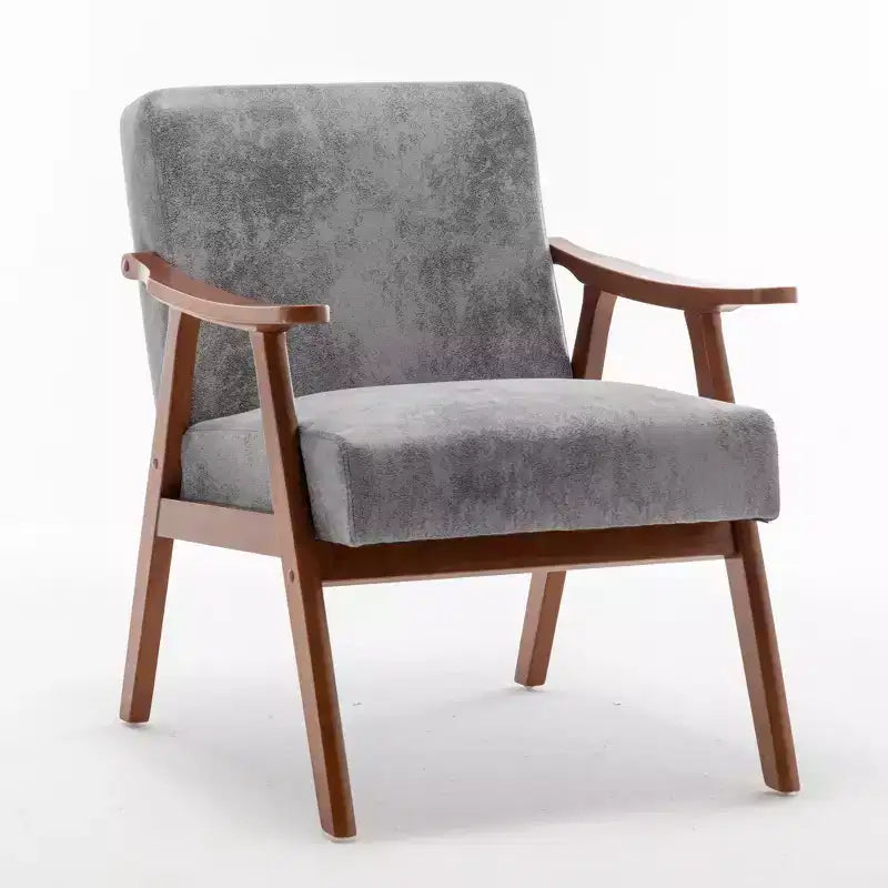 Poltrona d'accento Homy Casa in legno massello stile Mid-Century per soggiorno o angolo lettura
