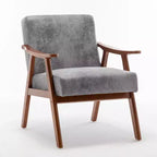 Poltrona d'accento Homy Casa in legno massello stile Mid-Century per soggiorno o angolo lettura