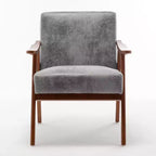 Poltrona d'accento Homy Casa in legno massello stile Mid-Century per soggiorno o angolo lettura