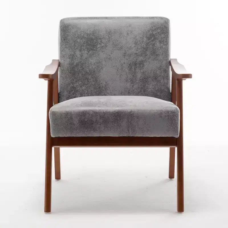 Poltrona d'accento Homy Casa in legno massello stile Mid-Century per soggiorno o angolo lettura