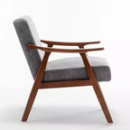 Poltrona d'accento Homy Casa in legno massello stile Mid-Century per soggiorno o angolo lettura