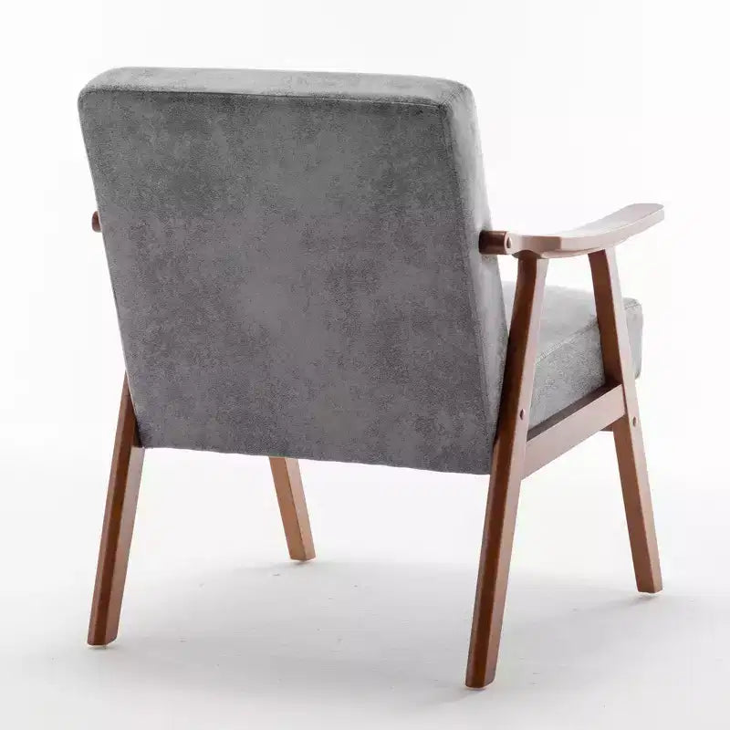 Poltrona d'accento Homy Casa in legno massello stile Mid-Century per soggiorno o angolo lettura