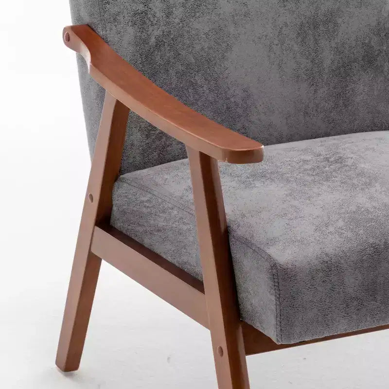 Poltrona d'accento Homy Casa in legno massello stile Mid-Century per soggiorno o angolo lettura