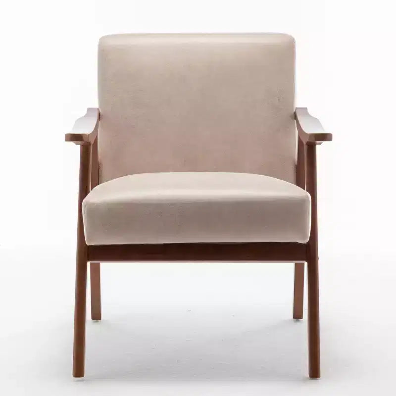 Poltrona d'accento Homy Casa in legno massello stile Mid-Century per soggiorno o angolo lettura