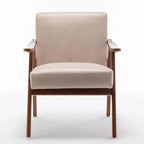 Poltrona d'accento Homy Casa in legno massello stile Mid-Century per soggiorno o angolo lettura