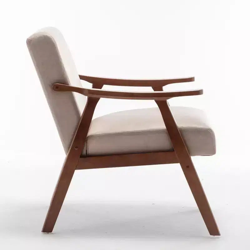Poltrona d'accento Homy Casa in legno massello stile Mid-Century per soggiorno o angolo lettura