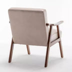 Poltrona d'accento Homy Casa in legno massello stile Mid-Century per soggiorno o angolo lettura