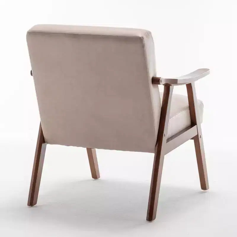 Poltrona d'accento Homy Casa in legno massello stile Mid-Century per soggiorno o angolo lettura
