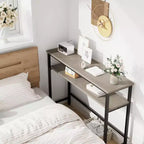 Tavolo consolle con contenitore, tavolino da ingresso, tavolo in stile country da 100 cm con ripiani regolabili per ingresso, soggiorno, corridoio, camera da letto