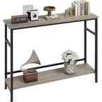 Tavolo consolle con contenitore, tavolino da ingresso, tavolo in stile country da 100 cm con ripiani regolabili per ingresso, soggiorno, corridoio, camera da letto