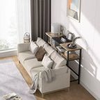 Tavolo consolle con contenitore, tavolino da ingresso, tavolo in stile country da 100 cm con ripiani regolabili per ingresso, soggiorno, corridoio, camera da letto