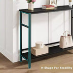 Tavolo consolle con contenitore, tavolino da ingresso, tavolo in stile country da 100 cm con ripiani regolabili per ingresso, soggiorno, corridoio, camera da letto