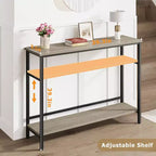 Tavolo consolle con contenitore, tavolino da ingresso, tavolo in stile country da 100 cm con ripiani regolabili per ingresso, soggiorno, corridoio, camera da letto