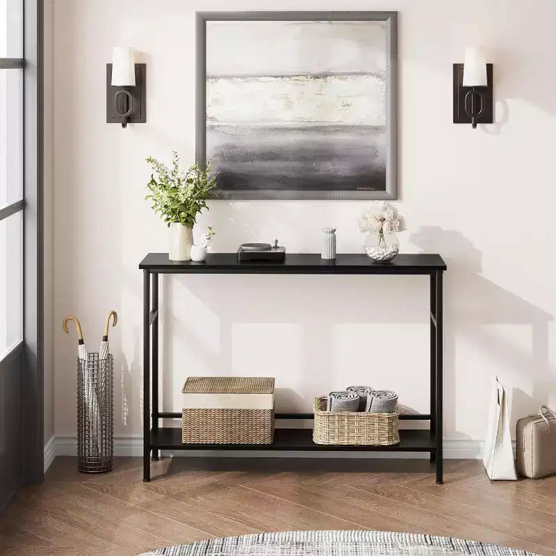 Console table with storage, entryway table, 39.3 inch country style table with adjustable shelves for entryway, living room, hallway, bedroom