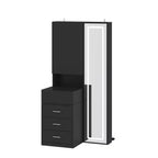 Mobile toeletta elegante Famapy con specchio LED a figura intera e cassetti divisori, mobile contenitore bianco/nero/rosa, organizer spazioso per il trucco in camera da letto